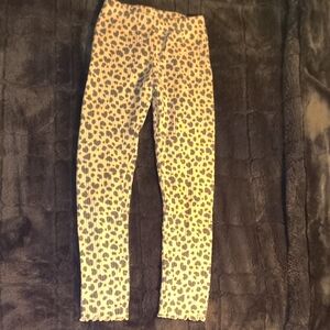 Girls' Yellow Leopard Print Leggings